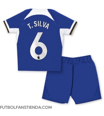 Chelsea Thiago Silva #6 Primera Equipación Niños 2023-24 Manga Corta (+ Pantalones cortos)